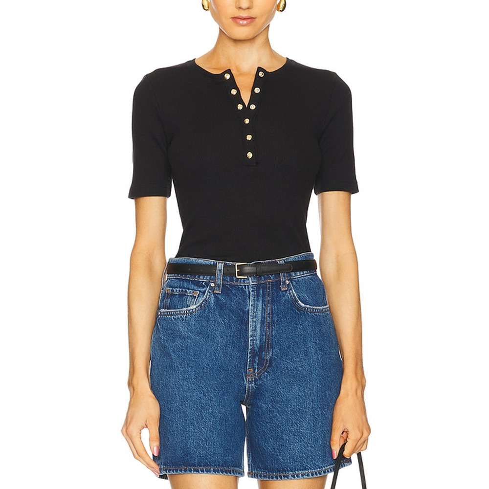 Anine Bing Black Short Sleeve Tee
